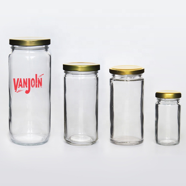 250ml 500ml 720ml wide mouth paragon bubble tea smoothie glass jars with metal lid
