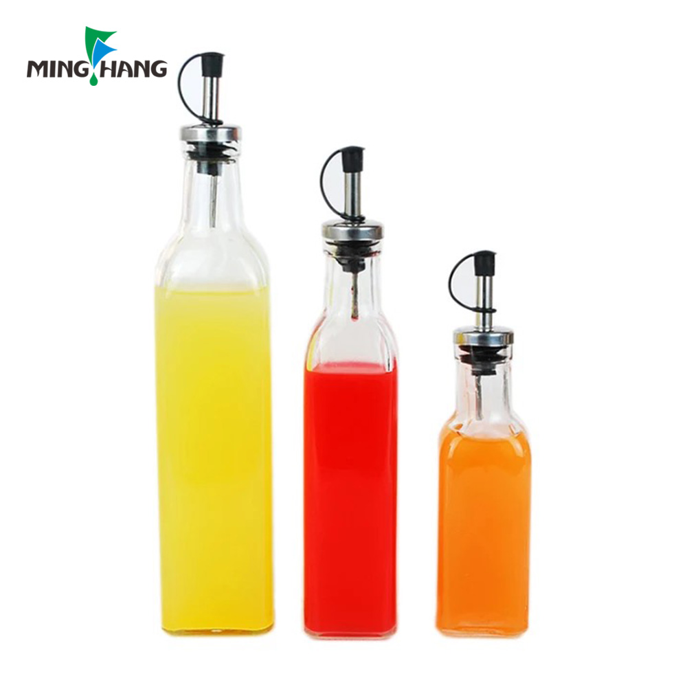 250ml 500ml 750m 1000ml dark green square glass olive oil bottle for sale