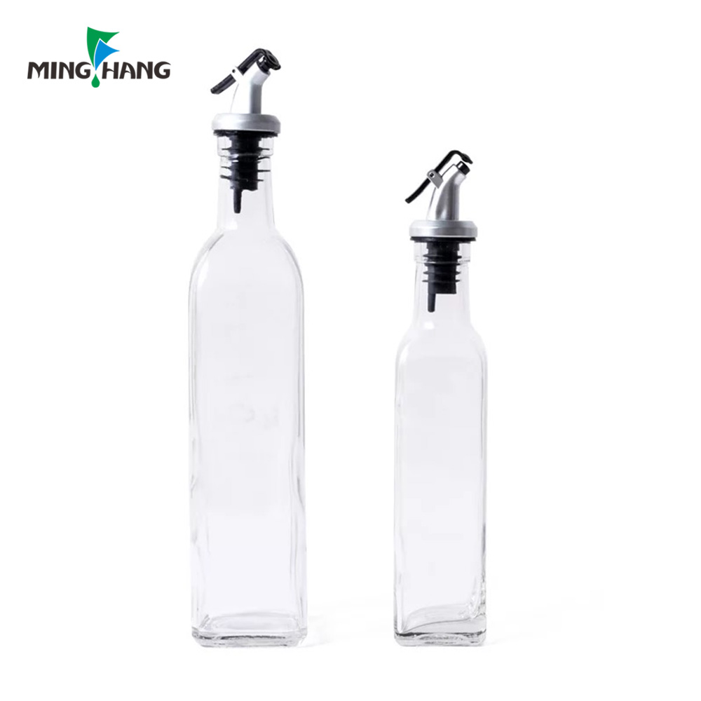 250ml 500ml 750m 1000ml dark green square glass olive oil bottle for sale