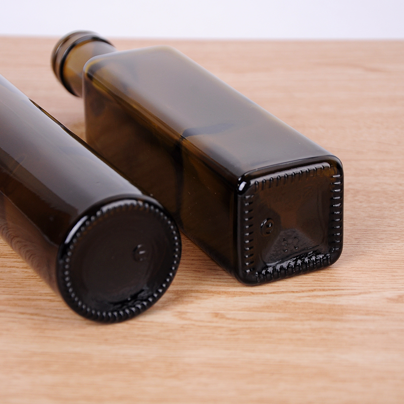250ml,500ml,750m dark green square empty marasca glass bottle olive oil bottle for sale