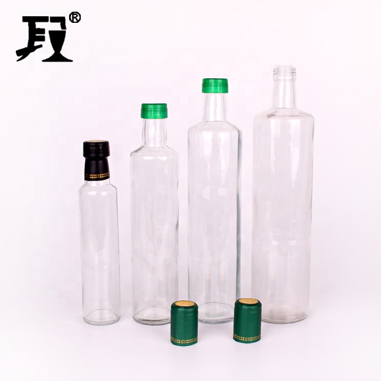 250ml 500ml 750ml 1000ml Round shape glass olive oil bottle with screw cap