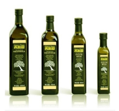250ml 500ml 750ml 1000ml Square Dark Green Amber Olive Oil Glass Bottle For Packing Cooking Oil