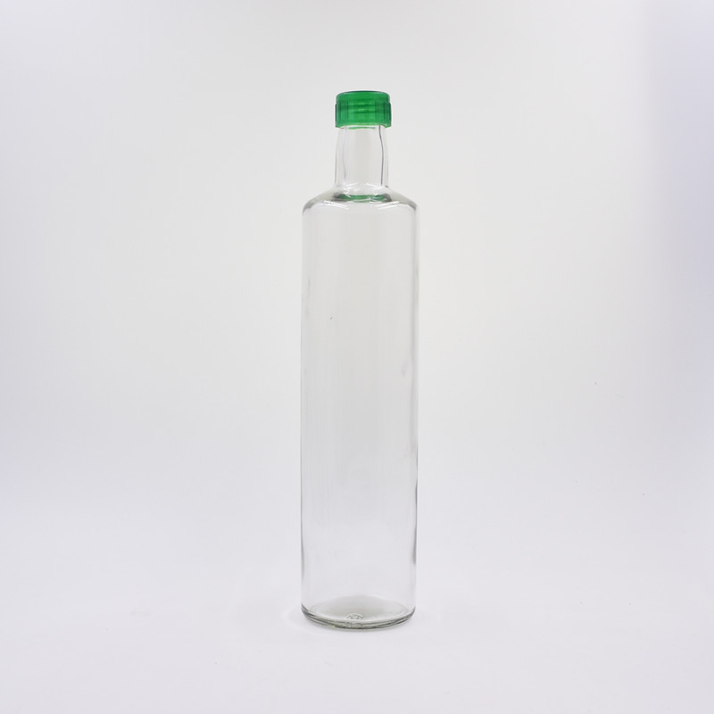 250ml 500ml 750ml 1000ml clear round screw cap glass olive oil bottle vinegar dispenser bottle for kitchen with airtight spout