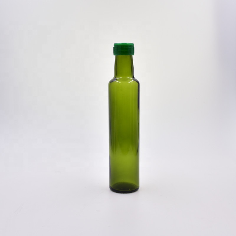 250ml 500ml 750ml 1000ml dark green round screw cap Empty Bottle For Olive Oil cooking oil kitchen tool with plastic metal cap