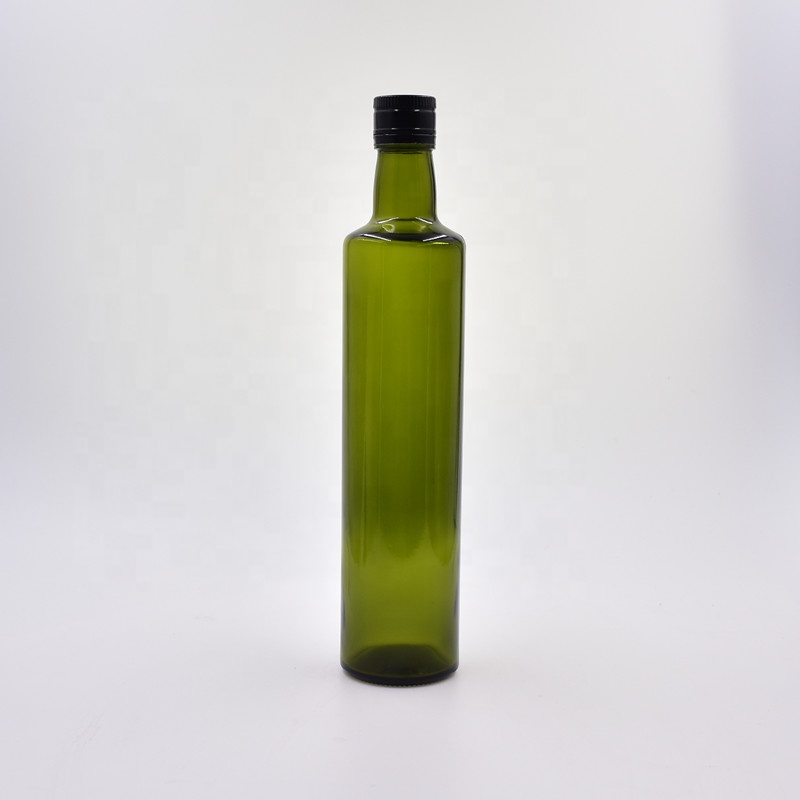 250ml 500ml 750ml 1000ml dark green round screw cap Empty Bottle For Olive Oil cooking oil kitchen tool with plastic metal cap