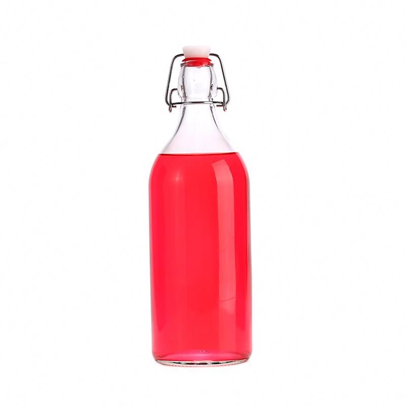 250ml 500ml 750ml 1000ml glass bottle snap bottle with stainless steel swing lid