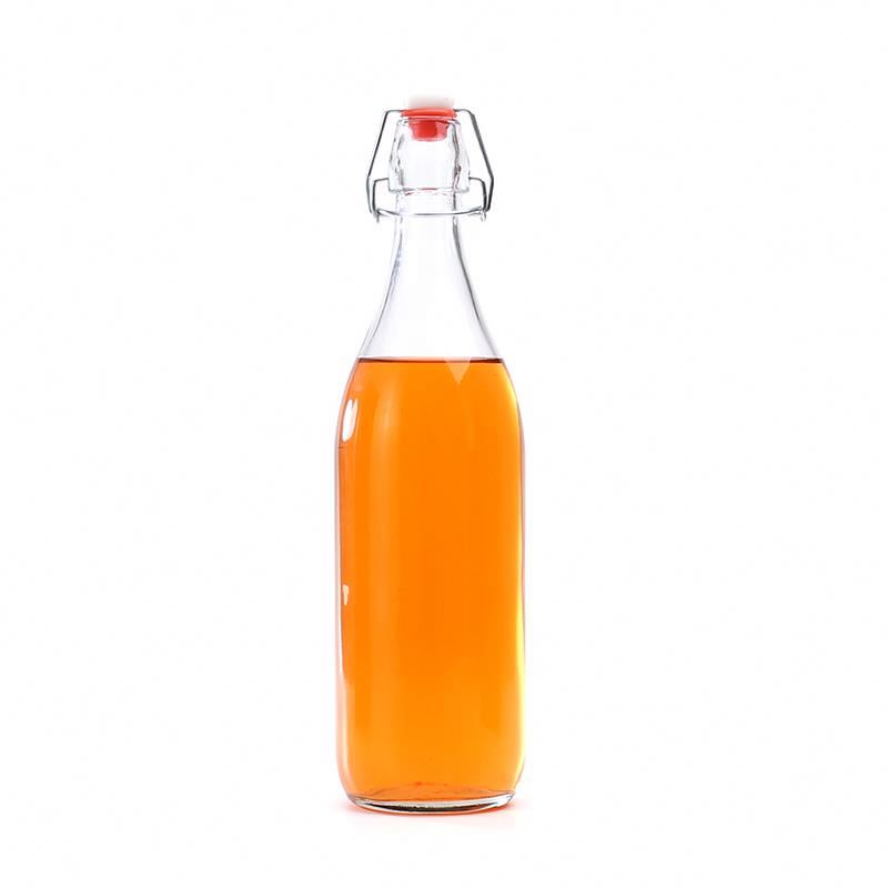 250ml 500ml 750ml 1000ml glass bottle snap bottle with stainless steel swing lid