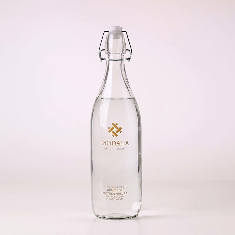 250ml 500ml 750ml 1000ml glass bottle snap bottle with stainless steel swing lid