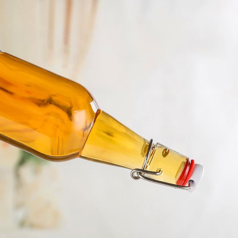250ml 500ml 750ml 1000ml glass bottle snap bottle with stainless steel swing lid
