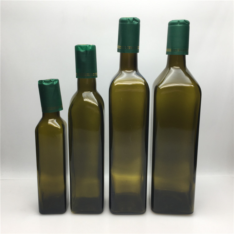 250ml 500ml 750ml 1000ml square amber glass bottels for coconut oil storage