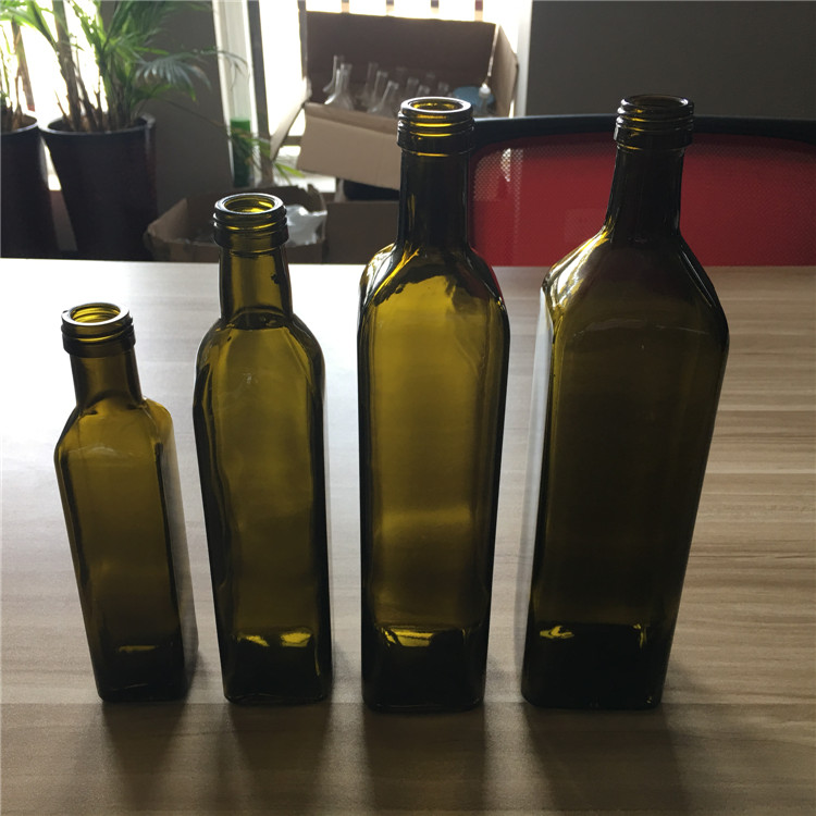 250ml 500ml 750ml 1000ml square amber glass bottels for coconut oil storage