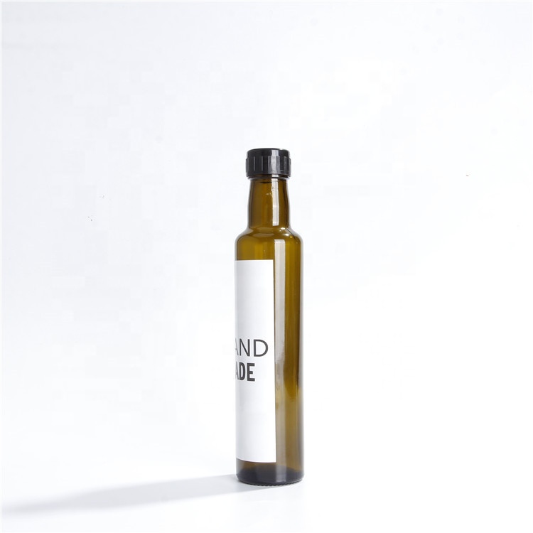 250ml 500ml 750ml Empty Amber Round Cooking Oil Packaging Vinegar Glass Bottles For Olive Oil
