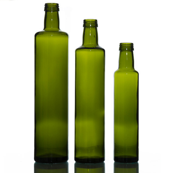 250ml 500ml 750ml Empty Marasca Edible Oil Bottle Green Glass Olive Oil Bottles with lid