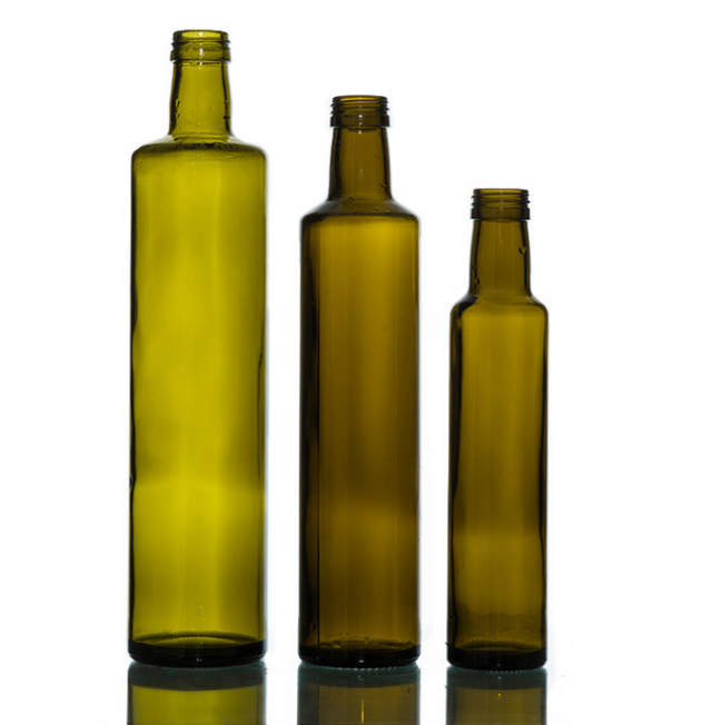 250ml 500ml 750ml Empty Marasca Edible Oil Bottle Green Glass Olive Oil Bottles with lid