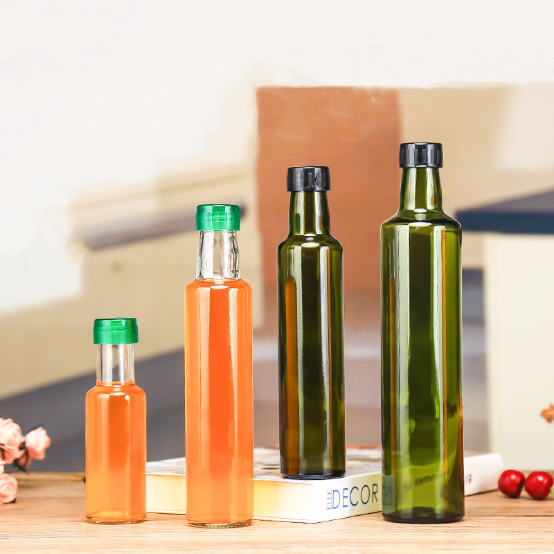 250ml 500ml 750ml amber and green cylindrical glass bottle for olive oil
