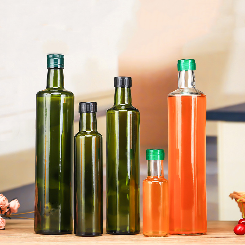 250ml 500ml 750ml amber and green cylindrical glass bottle for olive oil