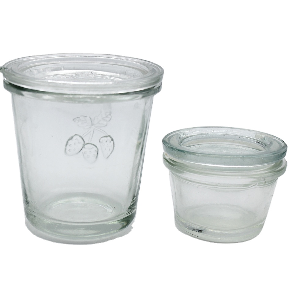 250ml 500ml 750ml jars Glass weck jar strawberry storage juice 1oz 30 ml mini jelly jar jam container