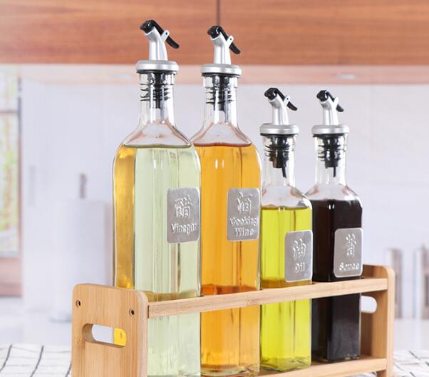 250ml 500ml (8.5 oz 17oz) Glass Oil Bottles For Oil Vinegar Kitchen Organization Cruet Dispenser Set