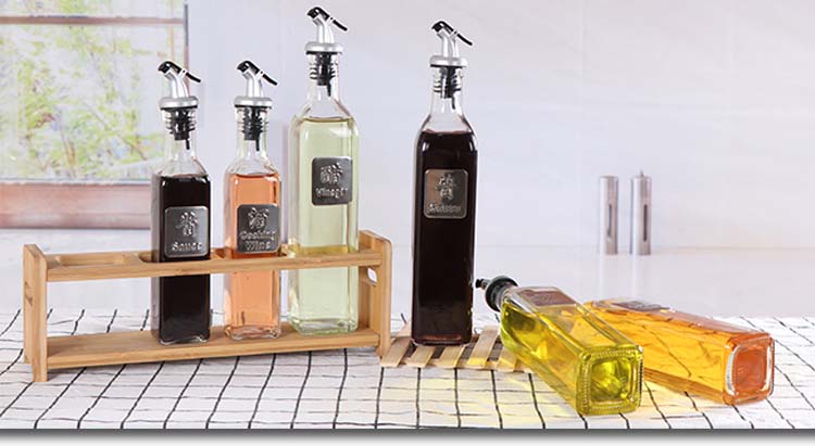 250ml 500ml (8.5 oz 17oz) Glass Oil Bottles For Oil Vinegar Kitchen Organization Cruet Dispenser Set