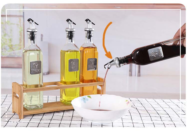 250ml 500ml (8.5 oz 17oz) Glass Oil Bottles For Oil Vinegar Kitchen Organization Cruet Dispenser Set