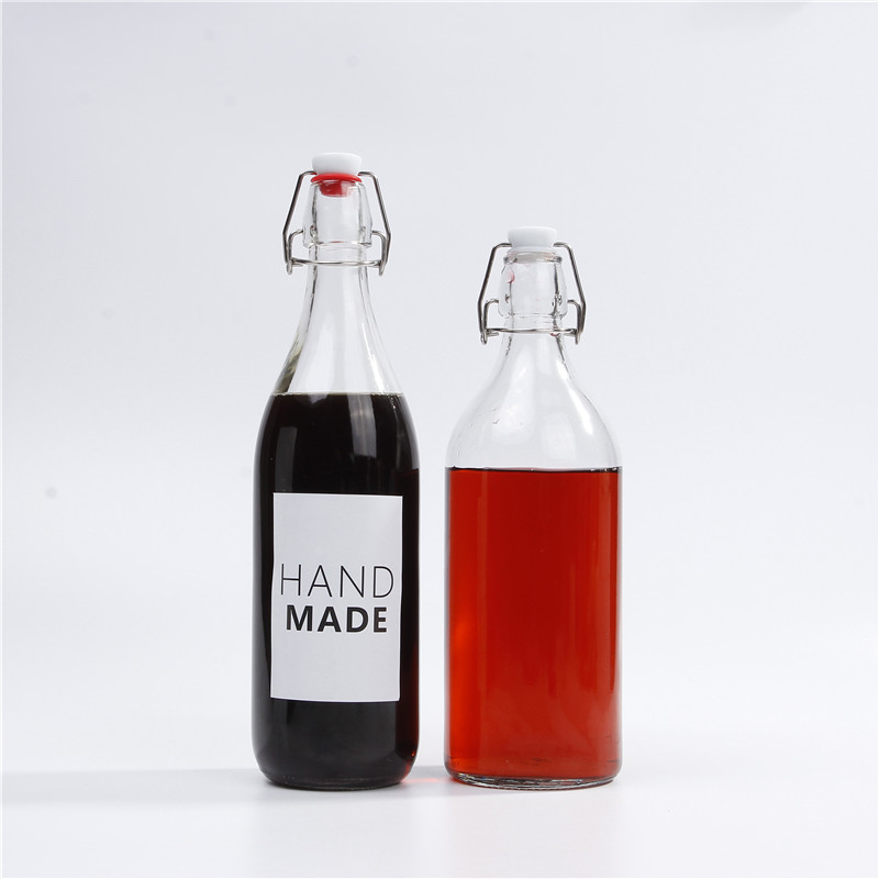 250ml 500ml Airtight Clip Top Glass Bottle With Swing Top For Preserve Juice Sauce Oil