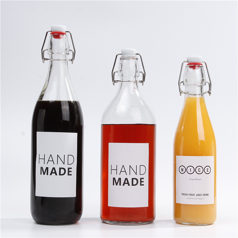 250ml 500ml Airtight Clip Top Glass Bottle With Swing Top For Preserve Juice Sauce Oil