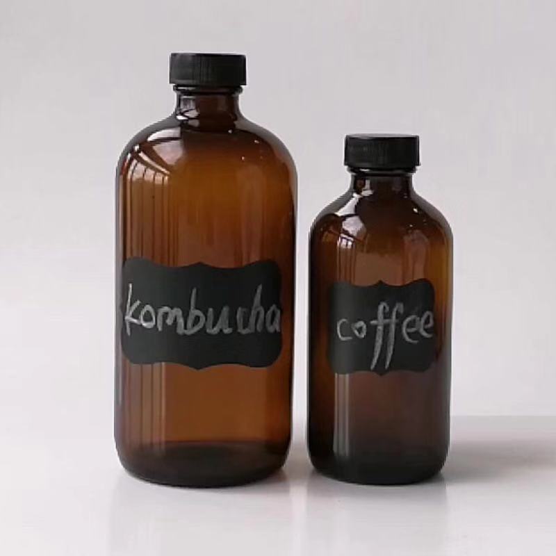 250ml,500ml Boston round shape glass bottle wine juice beverage bottle aluminum lid cap