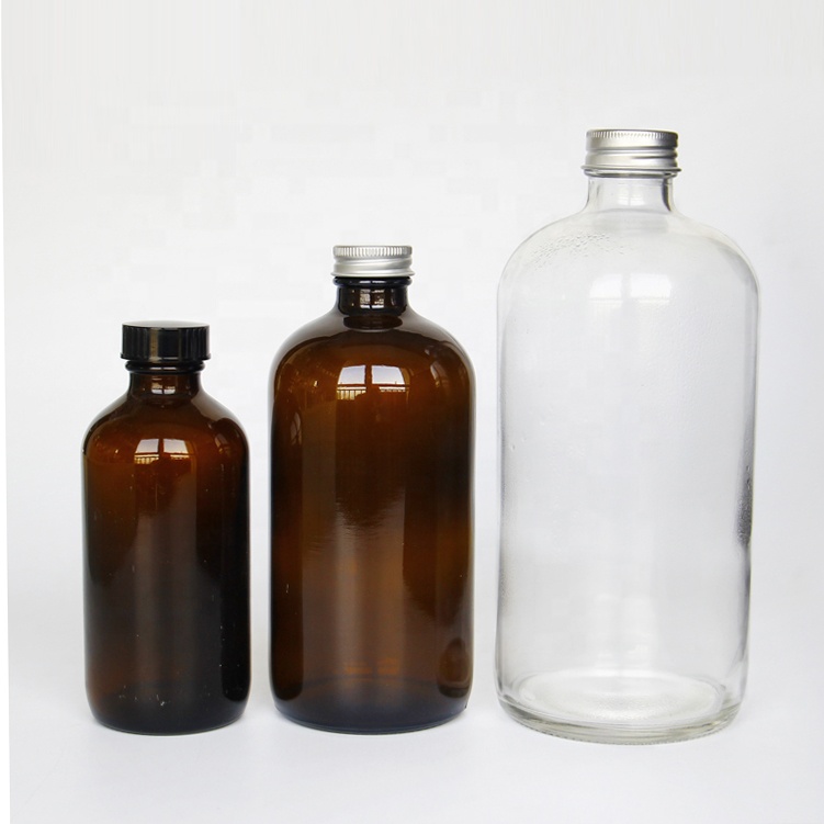 250ml 500ml Clear Or Brown Lotion Pump Glass Bottle Hand Wash Liquid Dispenser For Disinfectant