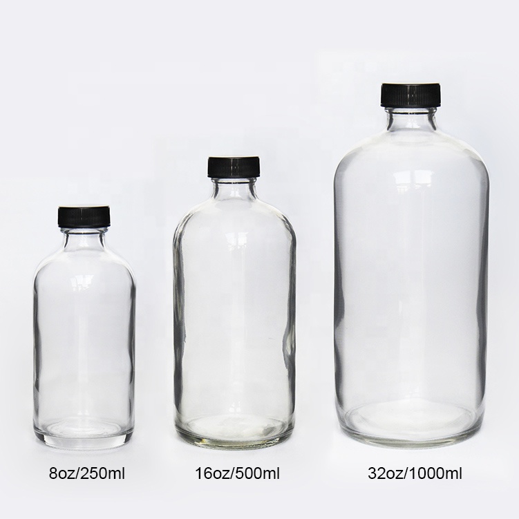 250ml 500ml Clear Or Brown Lotion Pump Glass Bottle Hand Wash Liquid Dispenser For Disinfectant