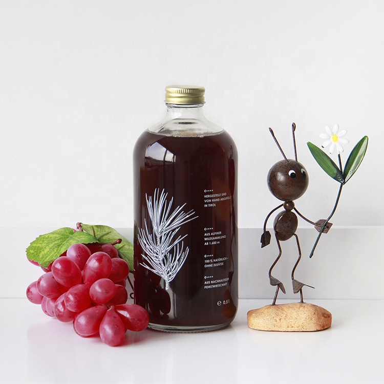 250ml 500ml Cold Brew Growler Coffee Bottle Custom Logo Round Glass Bottle for Ice Beverage