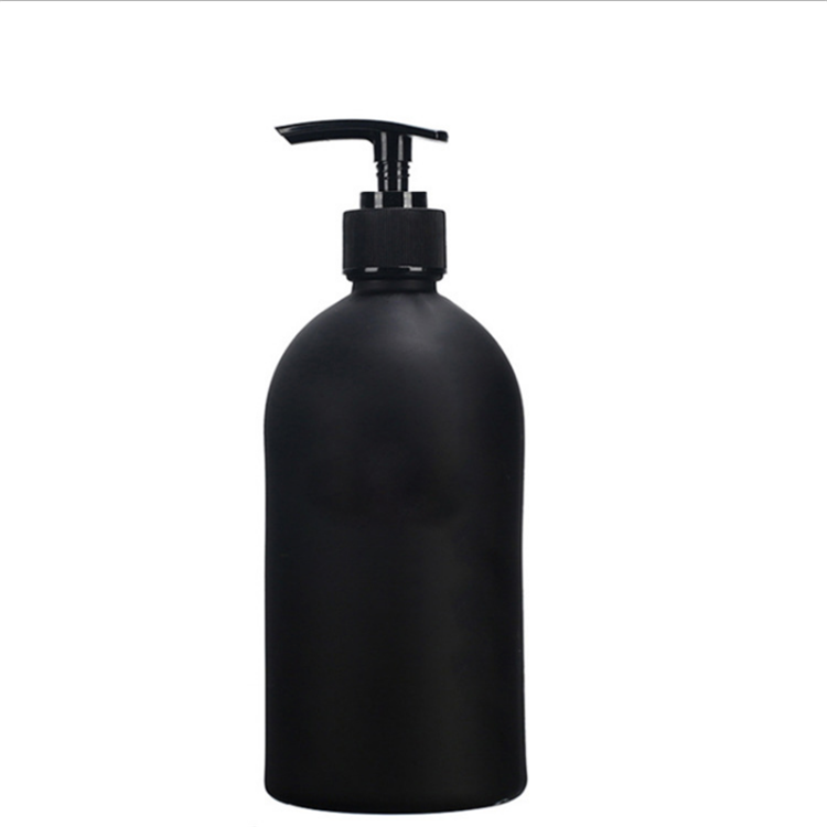 250ml 500ml Frosted black boston round spray glass bottle