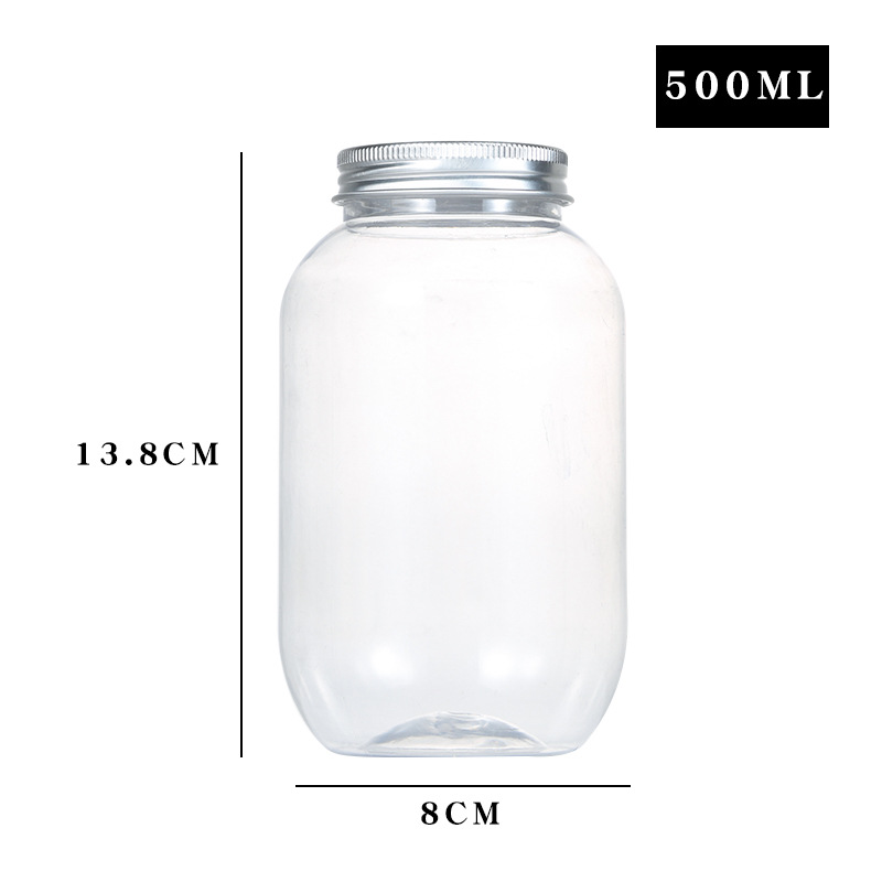 250ml 500ml Glass Jars Set Of 2 Clear Mason Jars With Screw Metal Lids For Pudding Jam Milk Coffee