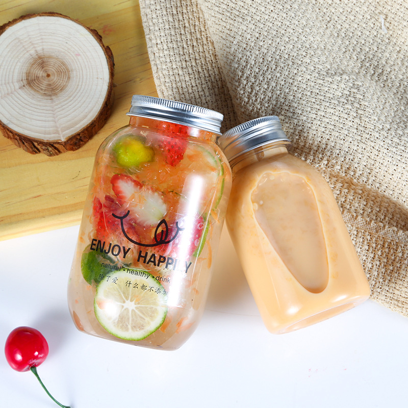 250ml 500ml Glass Jars Set Of 2 Clear Mason Jars With Screw Metal Lids For Pudding Jam Milk Coffee