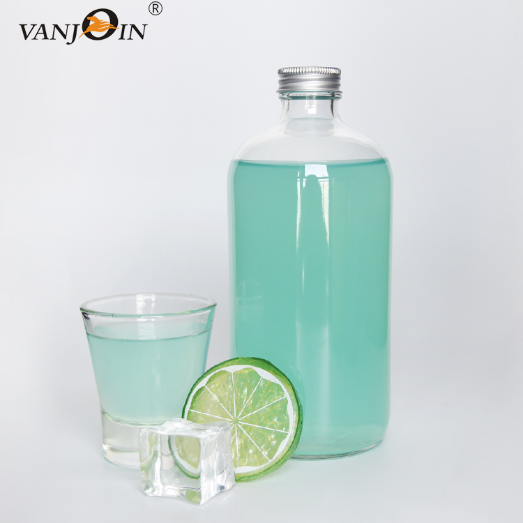 250ml 500ml Round Glass Bottle With Plastic Screw Lid For Beverage Juice