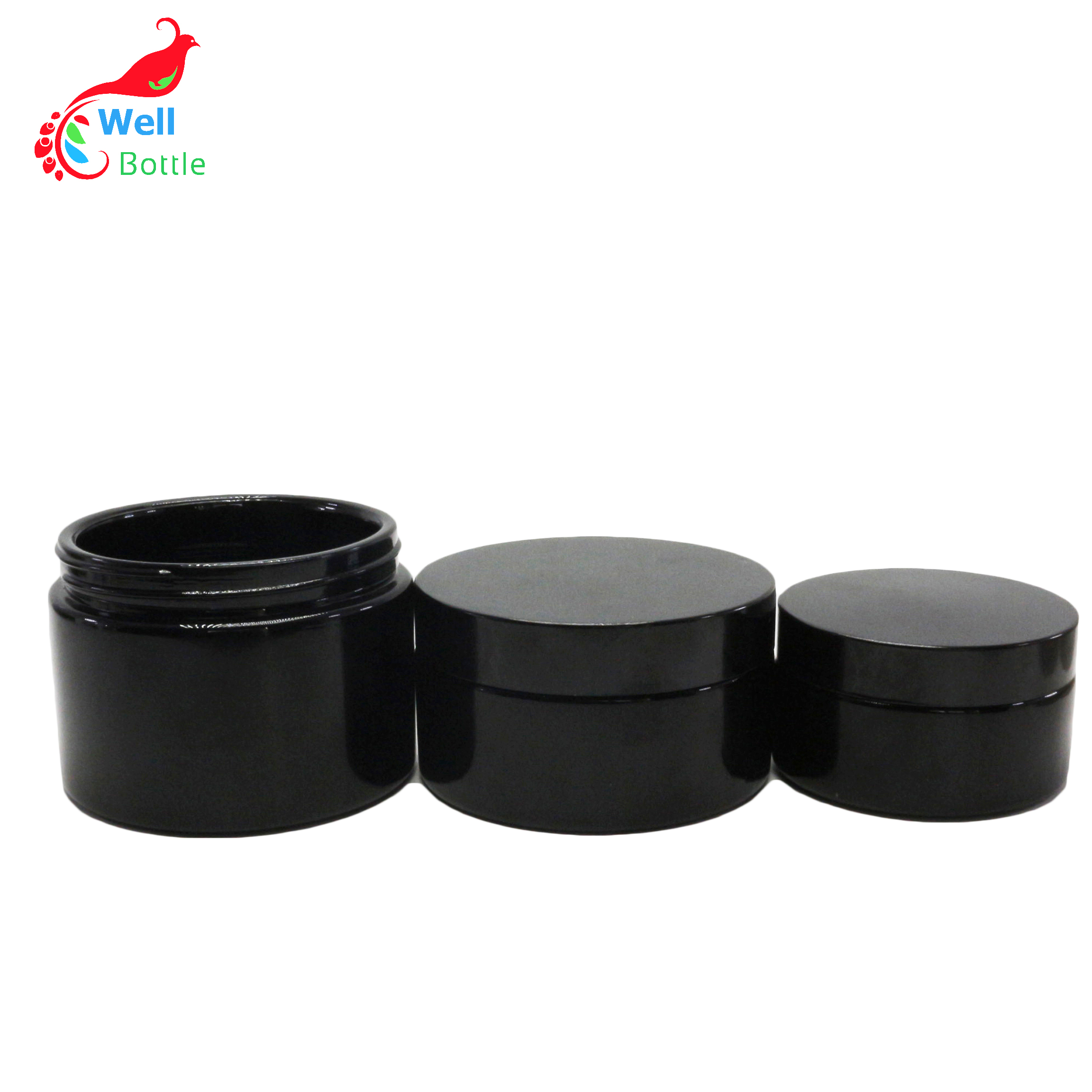250ml 500ml Round uv violet screw top smell proof bottle wide mouth storage stash glass jars  DV250E