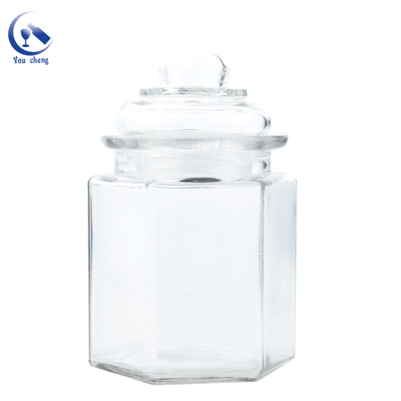 250ml 500ml Small Hexagon Glass Jars For Food Storage Glass Bottles Perfume Glass Jars Food