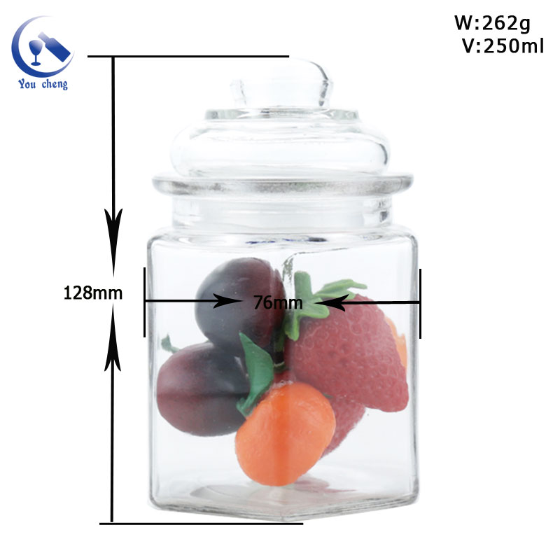 250ml 500ml Small Hexagon Glass Jars For Food Storage Glass Bottles Perfume Glass Jars Food