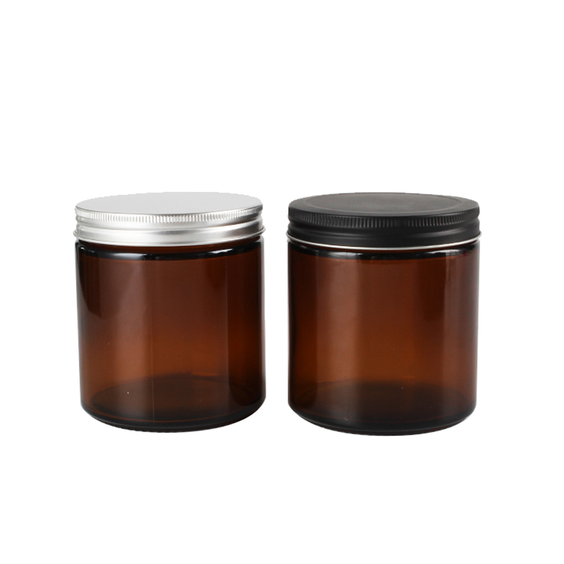 250ml 500ml Unique Candle Jars Amber Color Glass Empty Candle Jars In Bulk
