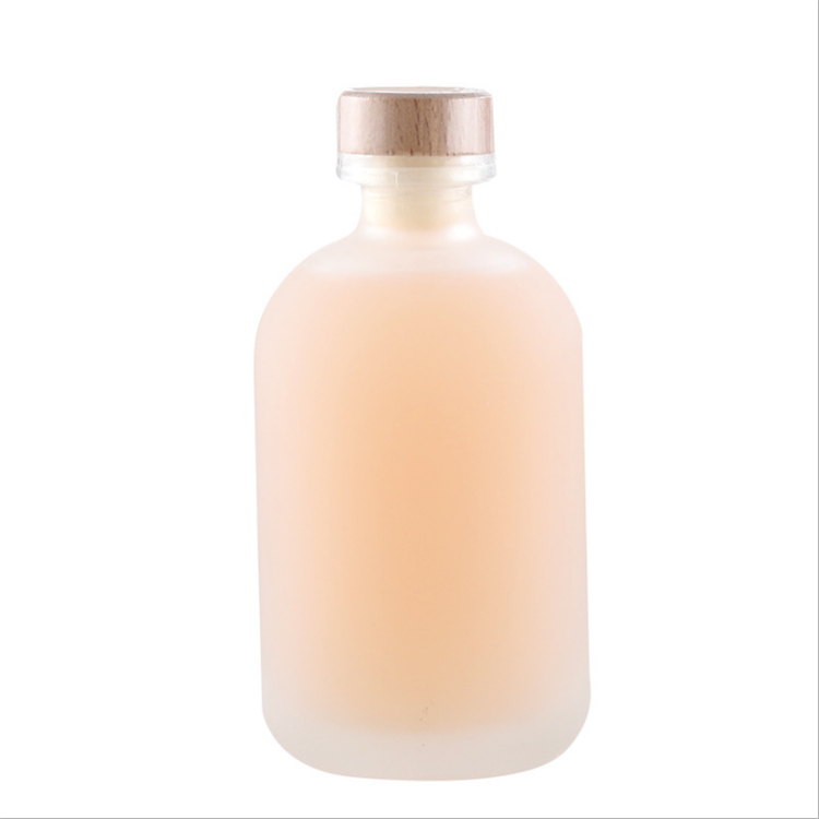 250ml 500ml Wholesale clear frosted round spherical vodka glass fruit wine bottle with cork