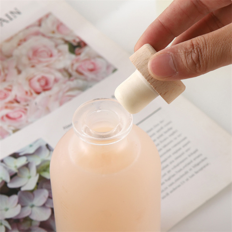 250ml 500ml Wholesale clear frosted round spherical vodka glass fruit wine bottle with cork