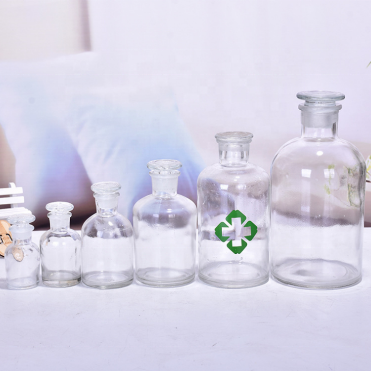 250ml 500ml Wide Mouth Lab Chemical Brown Amber Glass Reagent Bottle