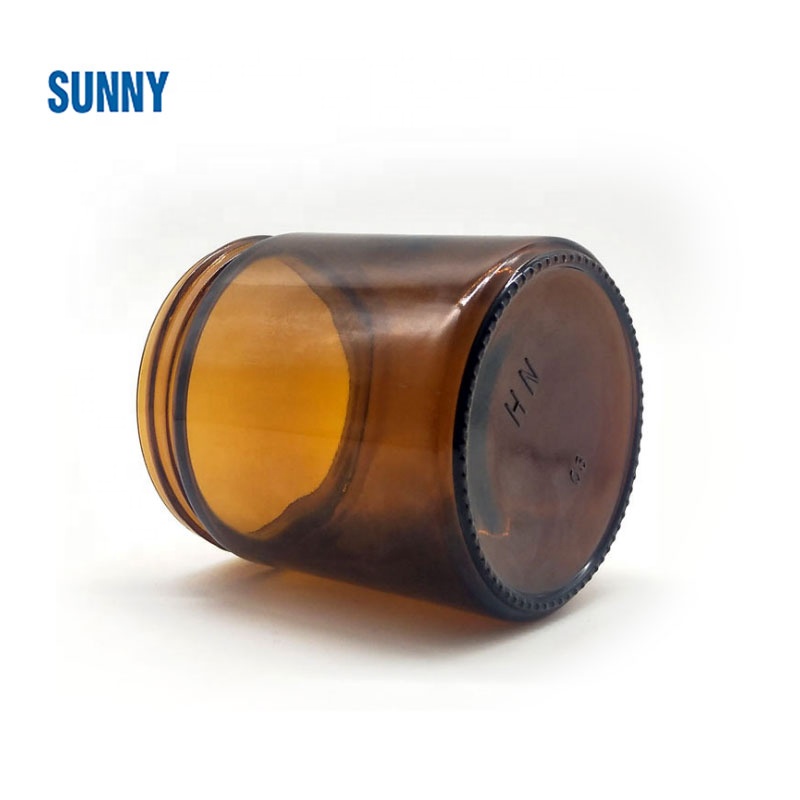 250ml 500ml amber wide mouth glass jar with cap
