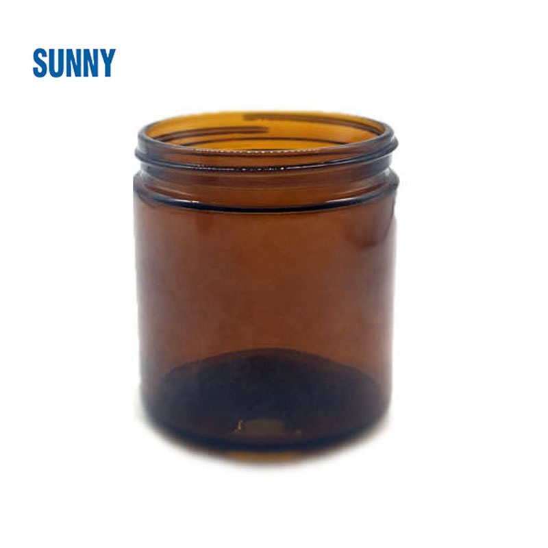 250ml 500ml amber wide mouth glass jar with cap