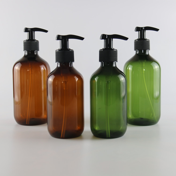250ml 500ml and 8.5oz 16oz amber PET plastic lotion pump bottle Hand washing sanitizer shampoo travel bottle