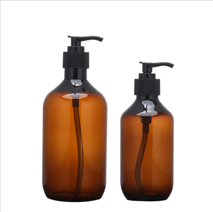 250ml 500ml empty glass amber glass bottle hand wash liquid soap shampoo bottle with lotion pump