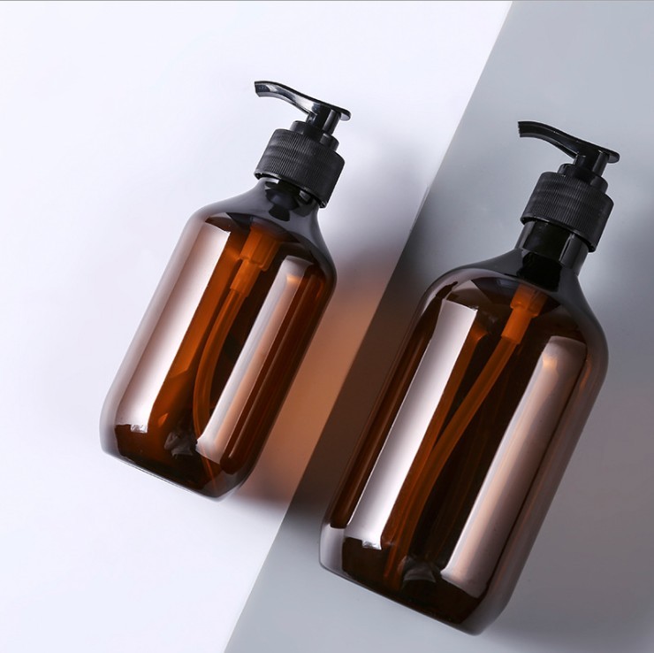 250ml 500ml empty glass amber glass bottle hand wash liquid soap shampoo bottle with lotion pump
