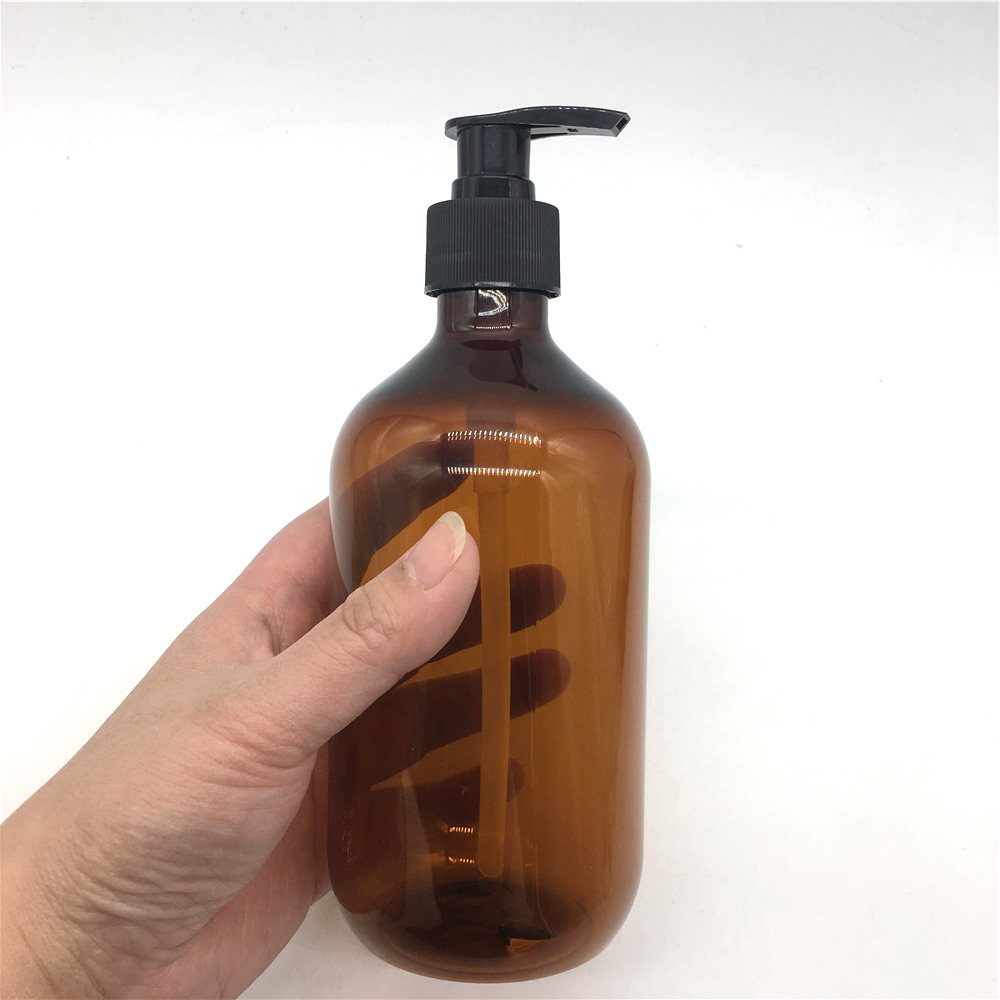 250ml 500ml empty glass amber glass bottle hand wash liquid soap shampoo bottle with lotion pump