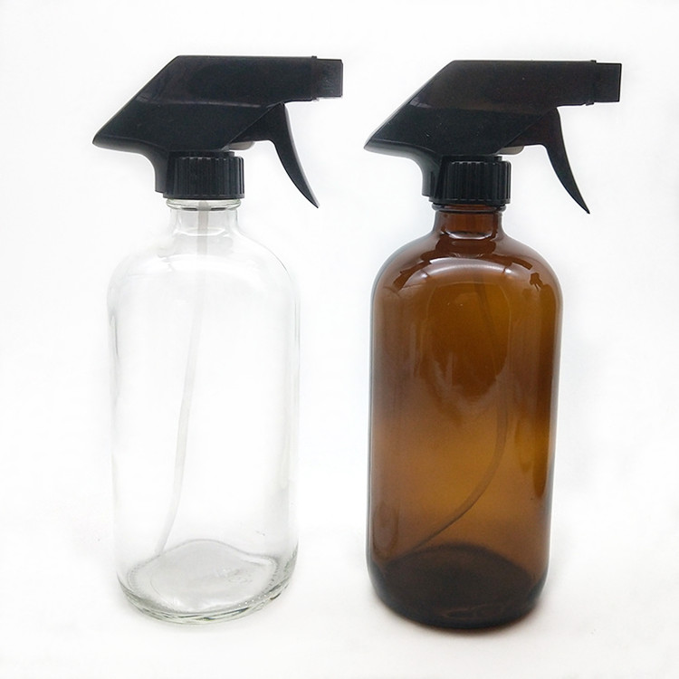 250ml 500ml round Boston pump lid glass bottle spray bottle for hand sanitizer