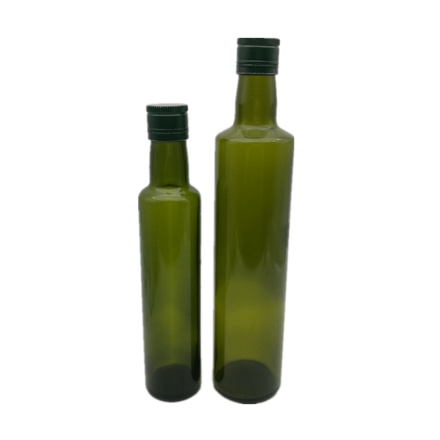 250ml 500ml round dark green botellas de aceite de oliva de vidrio for olive oil