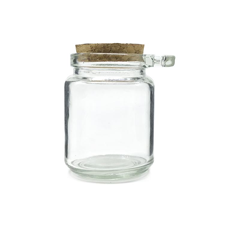 250ml 8.5oz Herbs Spice Tea Glass Jar Storage Container with Wood Lid and Spoon